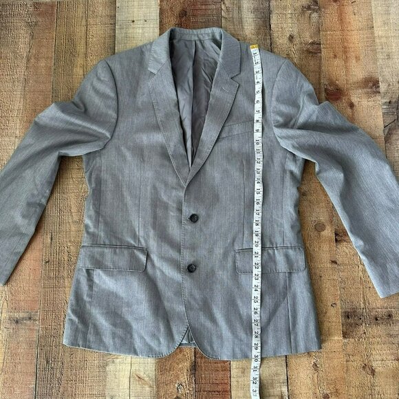 The Blk Tux Mens Size Medium Gray Blazer 2 Button Suit Jacket - Picture 3 of 11
